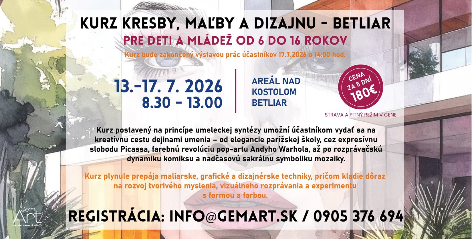 Letný kurz kresby, maľby a dizajnu pre deti v Betliari