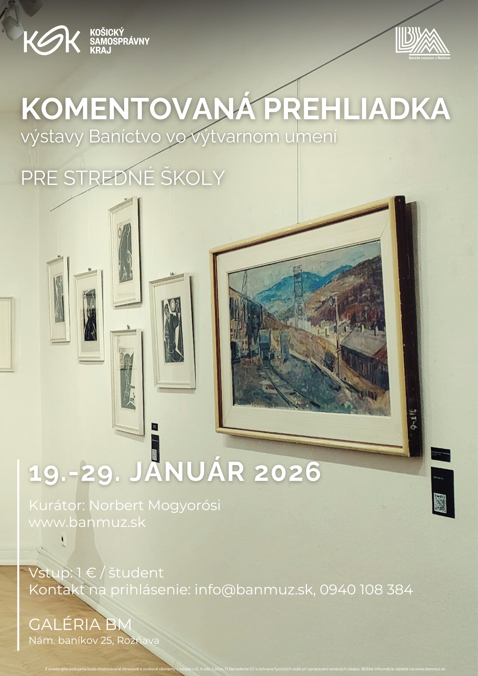 Plagát - Komentovaná prehliadka výstavy pre stredné školy