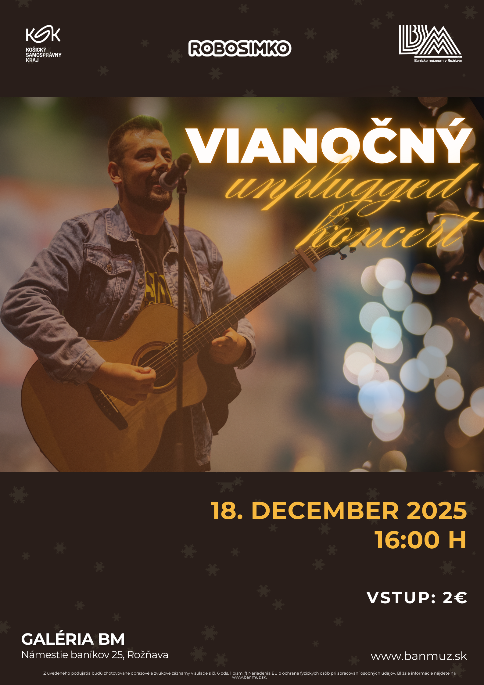 Plagát - Vianočný unplugged koncert - Robo Šimko