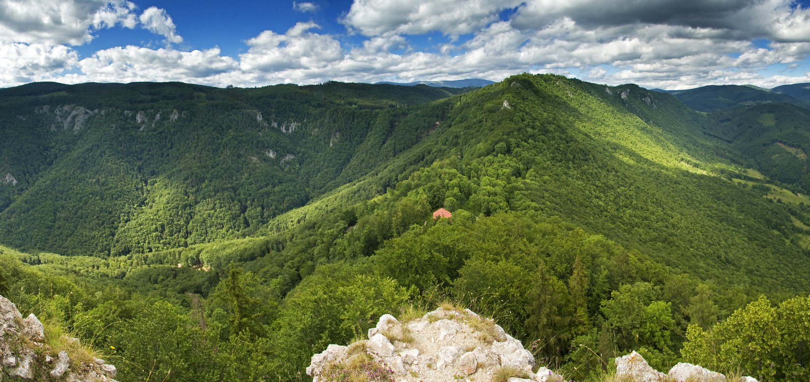 Pohľad na Muránsku planinu z Muránskeho hradu